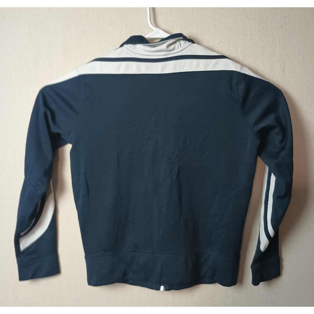 Vintage Nike Track Jacket Full Zip Athletic White Stripe Blue Womens L(12-14) M - Picture 6 of 9